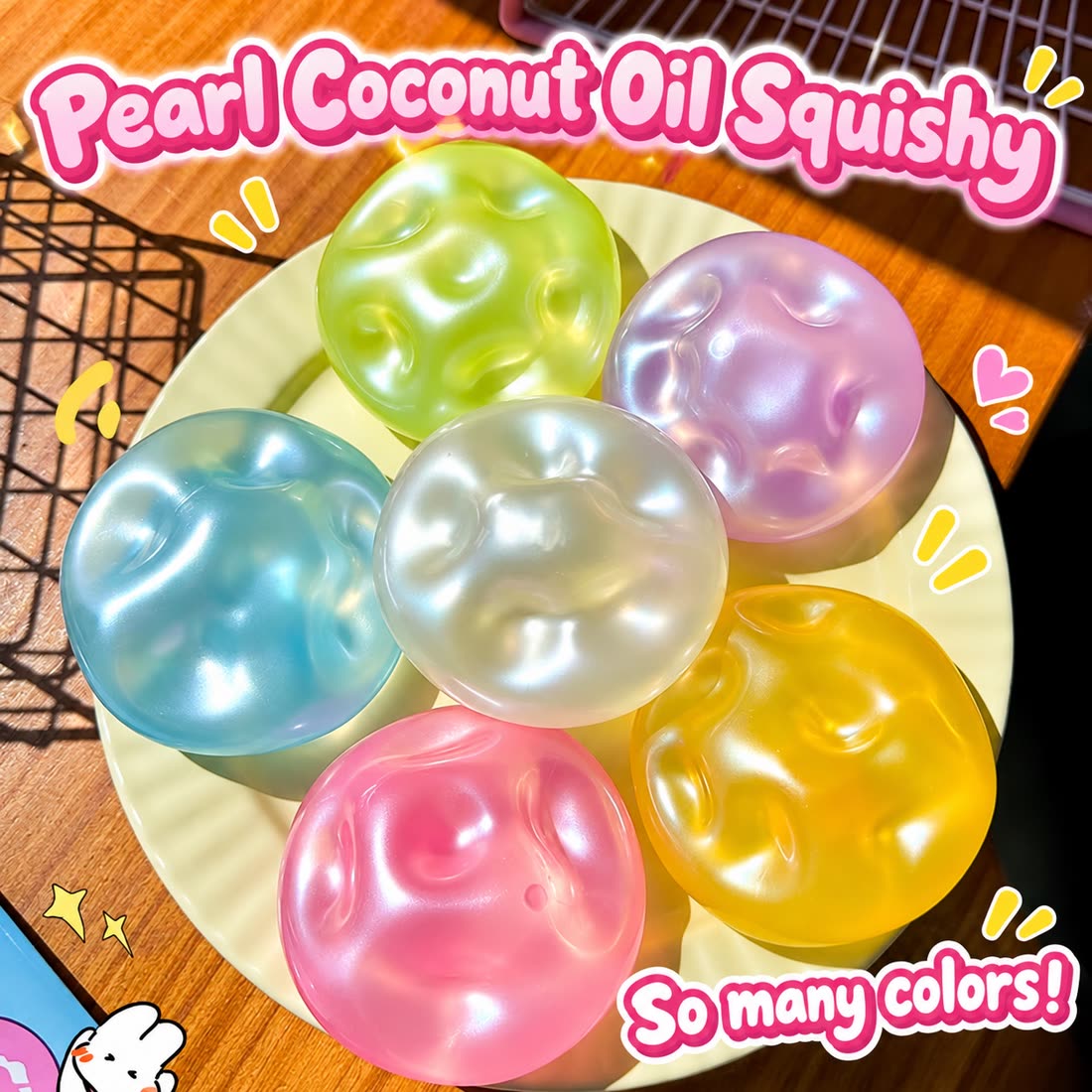Pearl Coconut Oil Squishies in assorted colors
