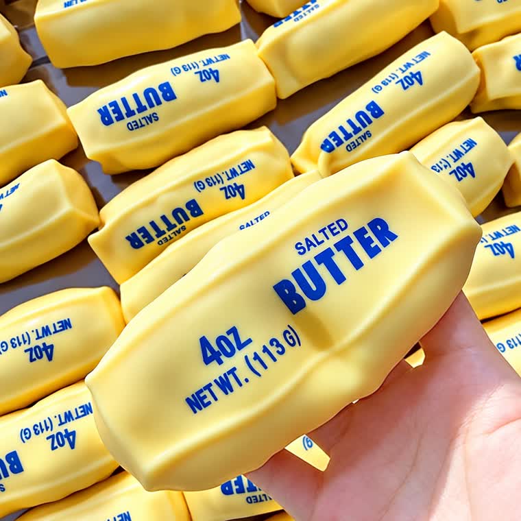 Crunchy butter-shaped squishies
