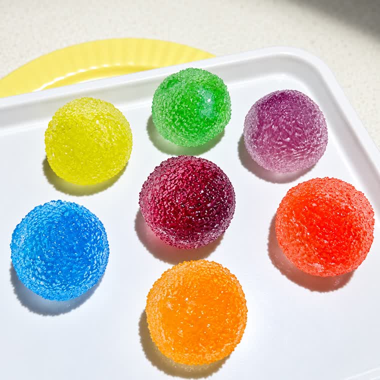 Assorted colorful Yangmei textured sensory balls