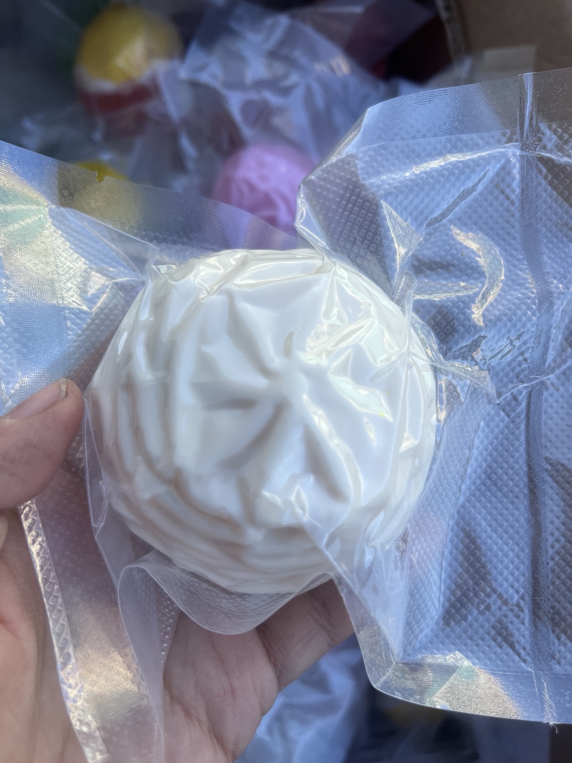 White swirl premium handmade squishy ball