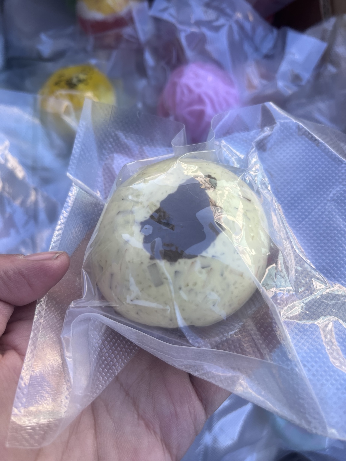 Cream and dark-center premium handmade squishy ball
