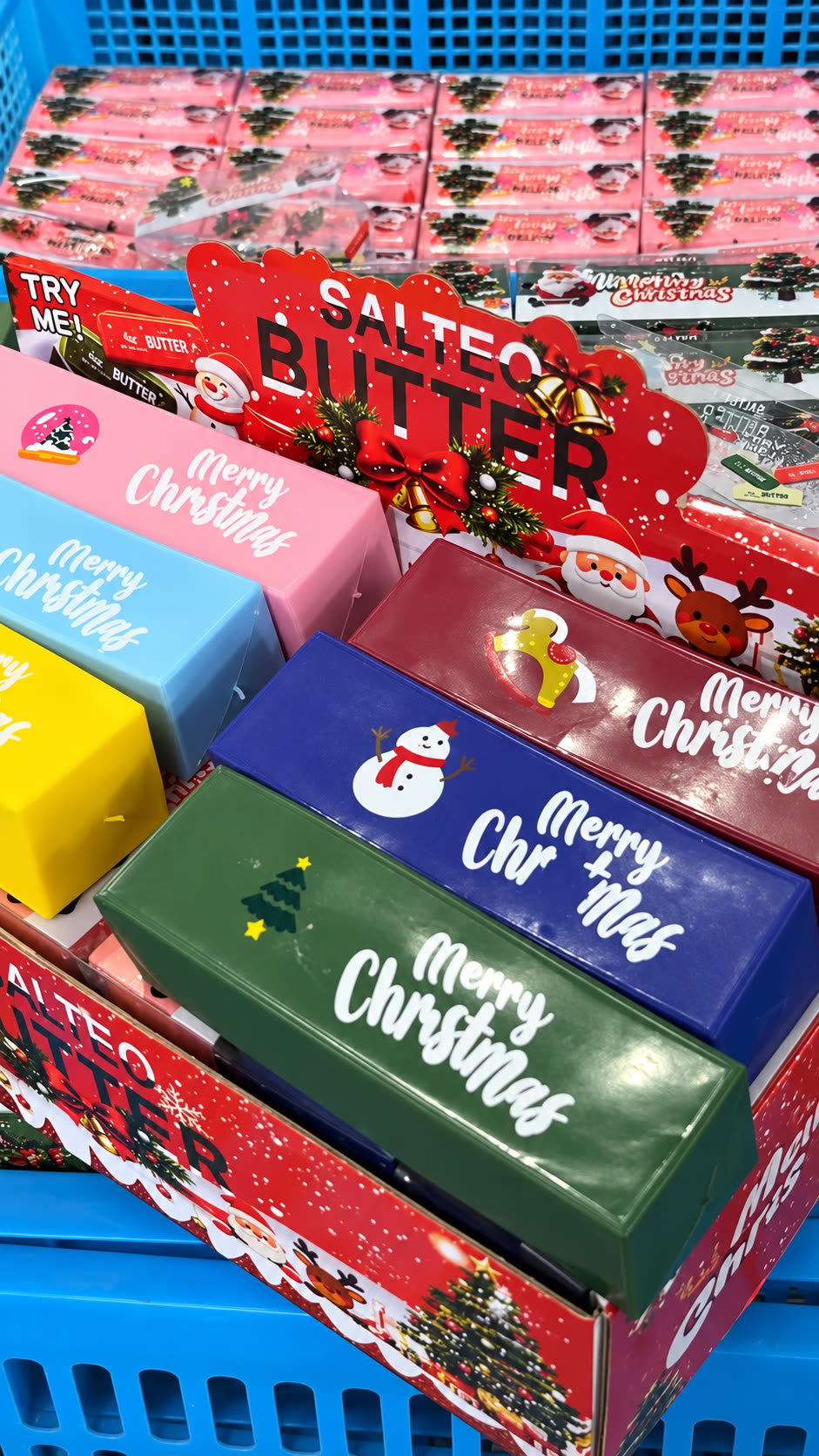 Christmas Crunchy Squishies in assorted holiday colors