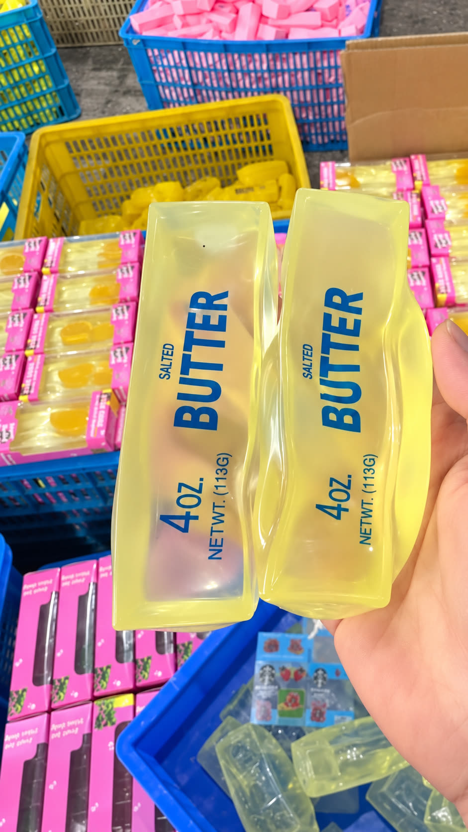 Two yellow Vaseline Butter Squishies