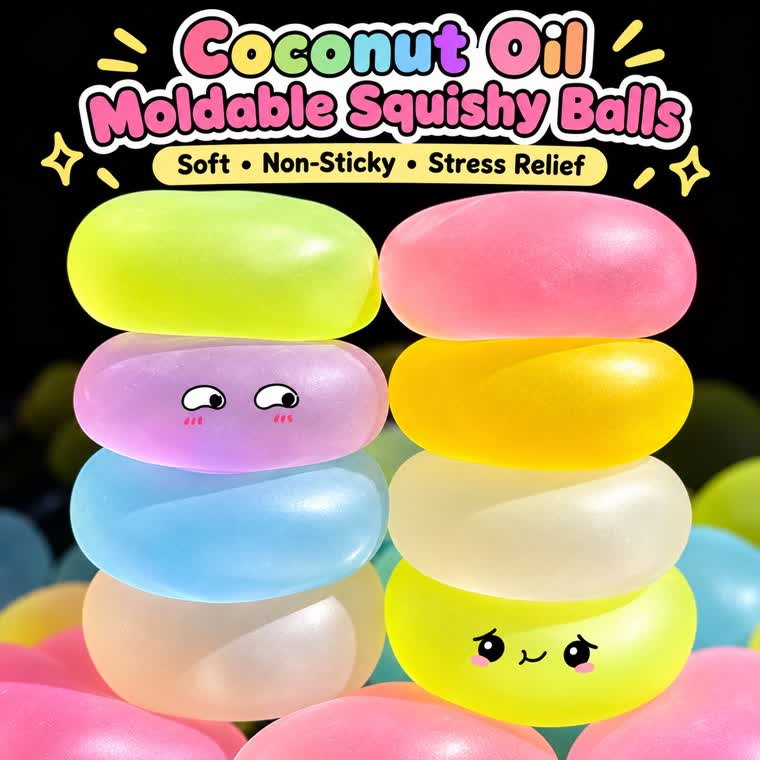 Assorted coconut oil moldable squishy balls